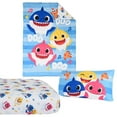 thumbnail image 4 of Baby Shark 3 Piece Toddler Bedding Set with Reversible Comforter, Fitted Sheet and Pillowcase, 4 of 9
