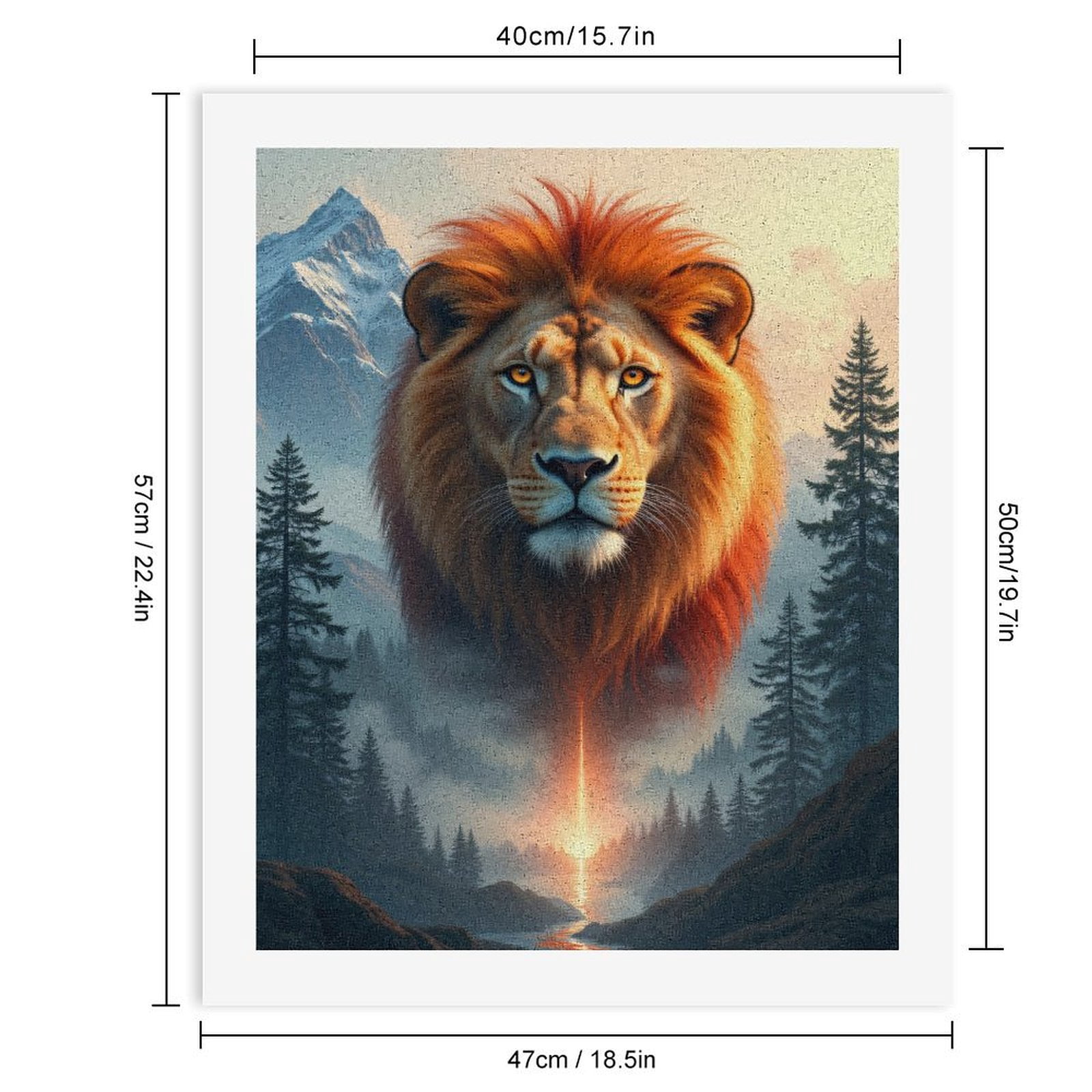 Paint by Numbers Kit for Adults, Lion Majestic Mountain Sunburst Paint by Numbers, Easy Paint by Numbers Kit for Adults Beginner, DIY Adult Paint by Number Kits on Canvas, Home Decor
