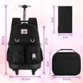 thumbnail image 3 of Rolling Backpack 3PC for Man Women 21 Inch Roller Wheels Bookbag Wheeled Suitcase Backpacks with Lunch Bag for Teen - Purple, 3 of 7