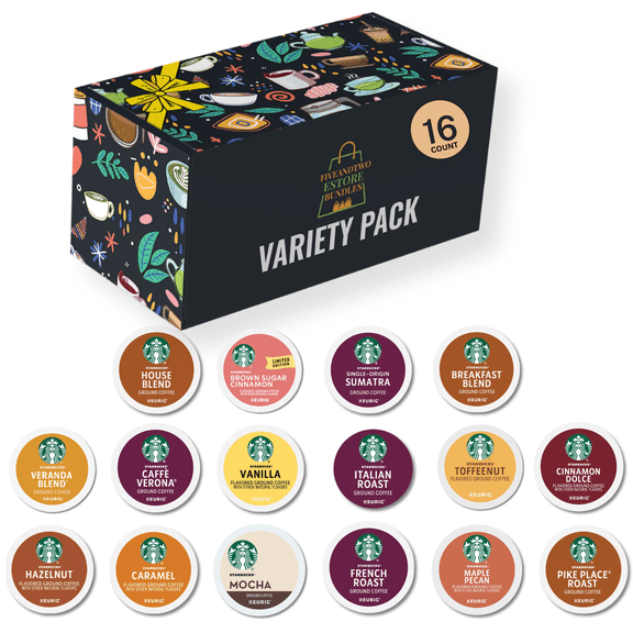 16ct K-Cups Variety Pack | Includes Starbucks Medium & Dark Roast, Flavored Coffee Pods& Mocha K Cups| Wide Variety Coffee Pods for Keurig, Excellent Gift for Coffee Lovers
