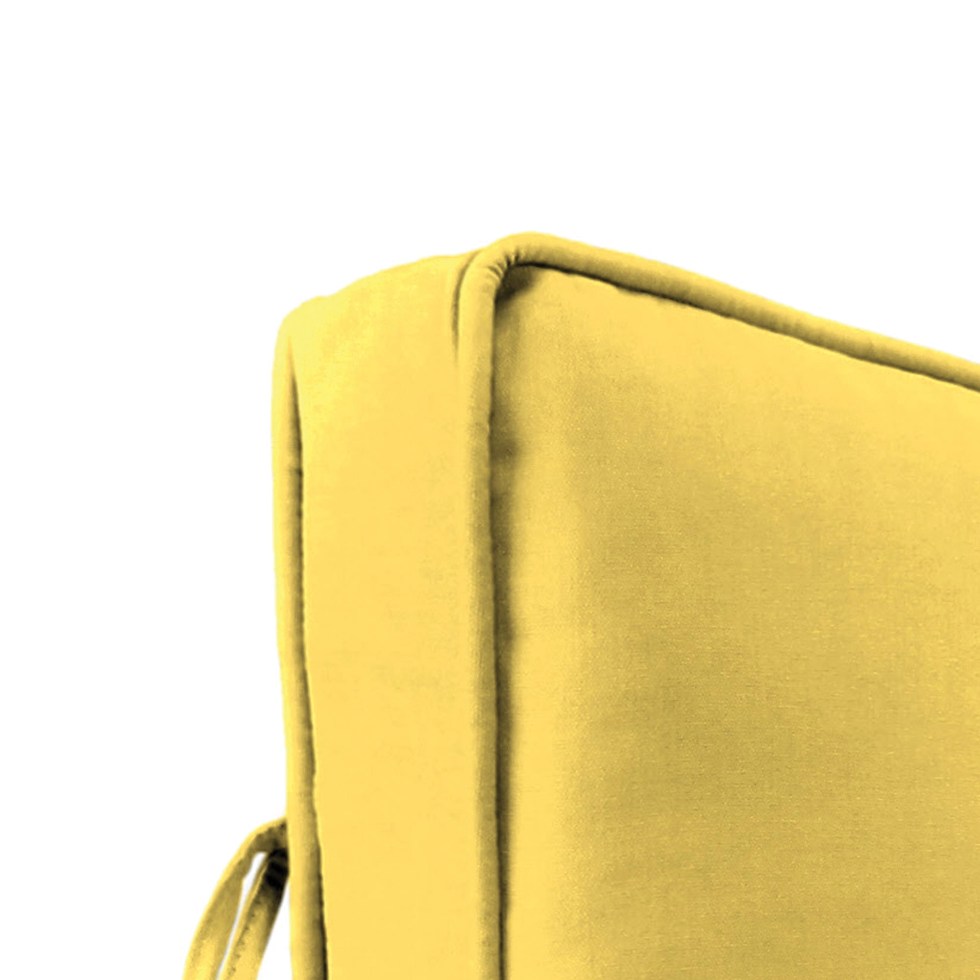 Jordan Manufacturing 45" x 22" Canvas Butter Yellow Solid Rectangular Outdoor Deep Seat Chair Cushion Set with Ties and Welt