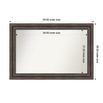 Amanti Art Custom Wall and Bathroom Mirror (26.5 x 39.5 in.), Rustic Pine Brown Frame