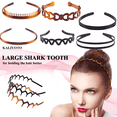 thumbnail image 5 of Set of 2 Black Plastic Sharks Tooth Hair Comb Headband, 5 of 5