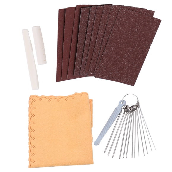 Kit de limas para tuercas de sillín de puente juego de papel de lija para pulir guitarras para mantener el bricolaje mejora el sonido antioxidante para amantes de las guitarras ANGGREK Otros