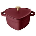 Beautiful 2QT Cast Iron Heart Shaped Dutch Oven, Merlot by Drew