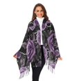 thumbnail image 3 of FORMRS Womens Scarf Winter Soft Long Big Warm Shawls Wrap Tassel Scarves, Black Roses, 3 of 9