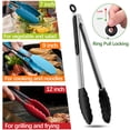 thumbnail image 4 of Cooking Tongs For Nonstick, Tongs For Cooking Silicone 7 Inch, Grilling Tongs For Outdoor Grill, Kitchen Salad Tongs, Cooking Durable Rubber Tongs, 4 of 6