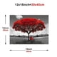 thumbnail image 2 of 1pc Tree Landscape Wall Art Canvas Lake Moon Painting Red And Black Scenery Picture, Modern Nature Artwork For Living Room Bedroom Bathroom Home Office Wall, No Frame 12x16inch 16x24inch, 2 of 5