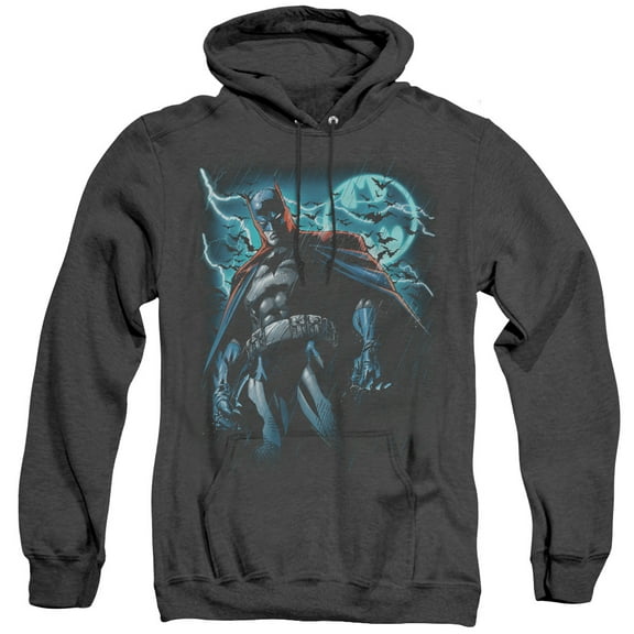 Batman Stormy Knight Adult Heather Hoodie Sweatshirt Black