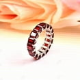 thumbnail image 3 of Garnet Full Eternity Band, Emerald Cut Natural Garnet Eternity Ring, Sterling Silver January Birthstone Ring,Matching Stacking Ring Mom Gift, 3 of 3