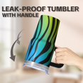 thumbnail image 5 of 20oz Geometric Pattern Stainless Steel Tumbler, Double Wall Insulated Travel Coffee Mug with Handle Leak Proof with Straw, 5 of 5