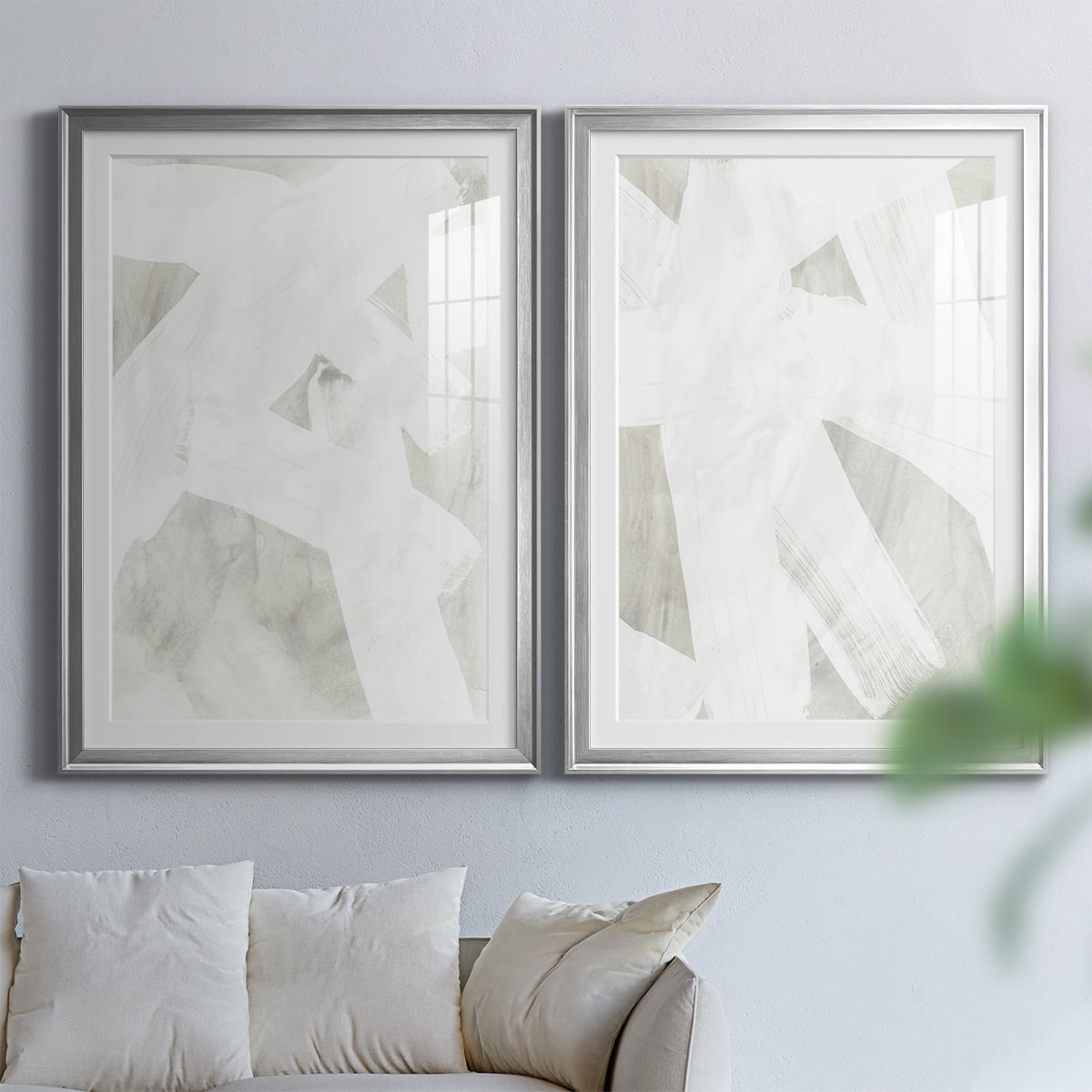 Wexford Home Stone Brush I Premium Framed Print, 22.5" x 30.5" - Ready to Hang, Silver (Set of 2)