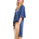 thumbnail image 2 of Free People He Luxe Túnica Blusa para Mujer, Azul, Mediano Free People Sayo, 2 of 2