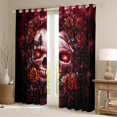 thumbnail image 2 of Castle Fairy Floral Butterflies Black Out Curtains for Boys Girls,Gothic Floral Rose Skull Curtains Pack of 2 (42x63 Each),Abstract Gradient Bedroom Curtains,Lightweight Room Decor, 2 of 6