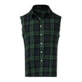 thumbnail image 2 of IDALL Graphic Tees Men Button Down Shirt Men Sleeveless Shirts for Men Sleeveless T Shirt Vest with Old Cuffs And Square Buttons for Summer Mens Tank Top Green 2XL, 2 of 4