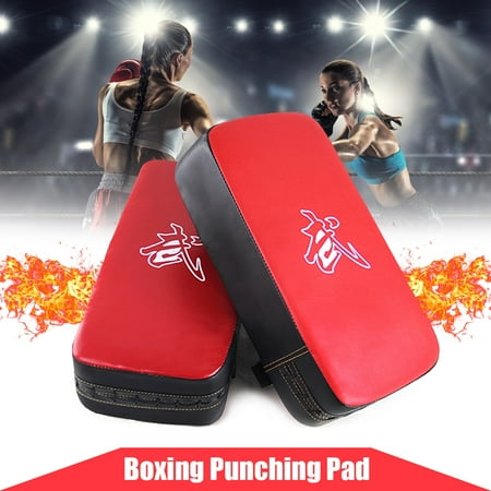Leather Thai Kick Pads MMA Rectangle Leather Boxing Kick Shield Punching Target Focus Pro Muay Thai Pad Training Gym ()