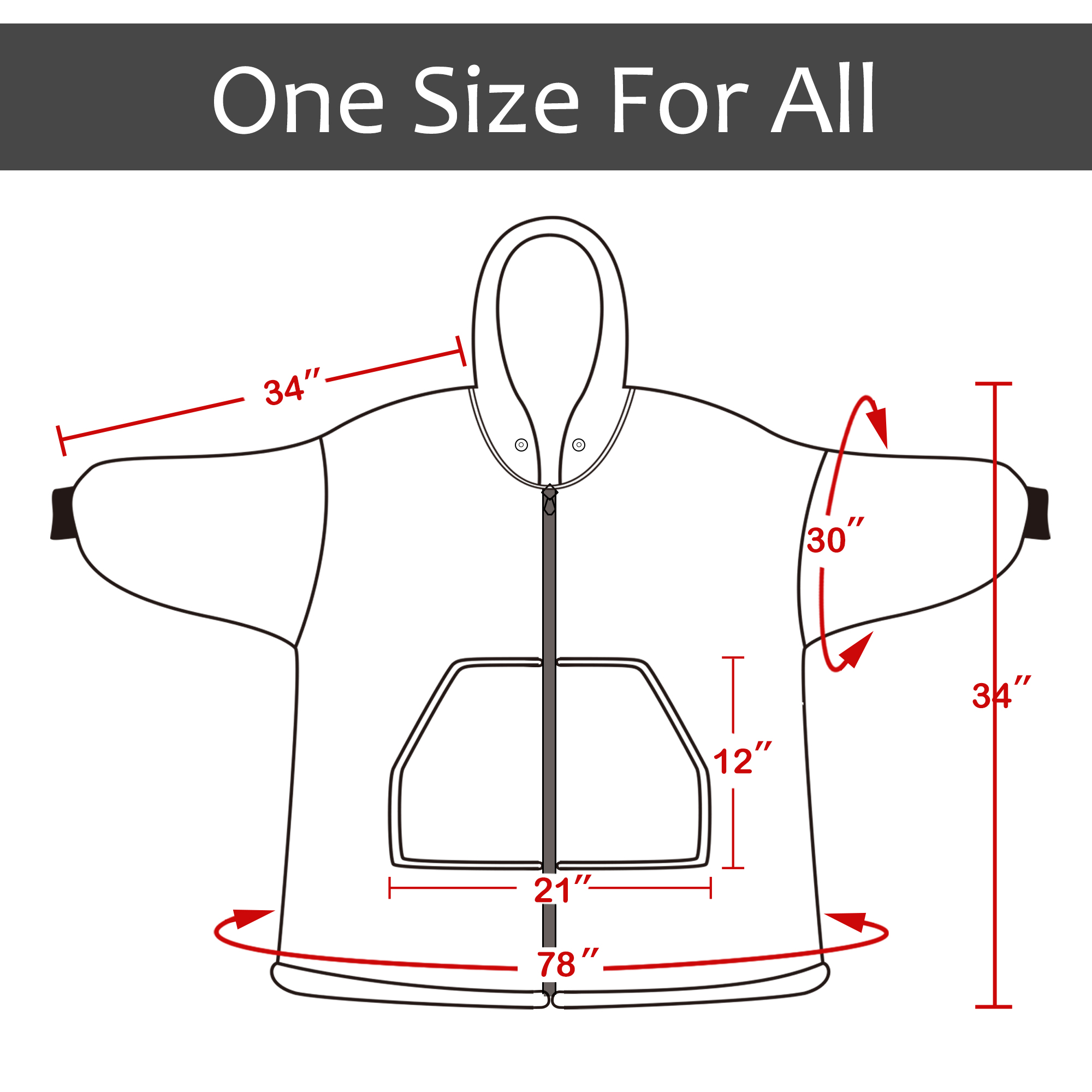 Solaris Deluxe Reversible Fleece Oversized Blanket Sweatshirt with Hood Super Soft Warm Large Plush Sleeved Throws for Adult Wom