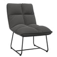 thumbnail image 1 of Silla de ocio VidaXL Furniking con estructura metálica de terciopelo gris oscuro, 1 of 6
