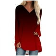 thumbnail image 2 of Aueoeo Women's Tops Long Sleeve Dressy Casual Plus Size Tunic Tops to Wear with Leggings T-Shirt Loose Fit Blouses, 2 of 5