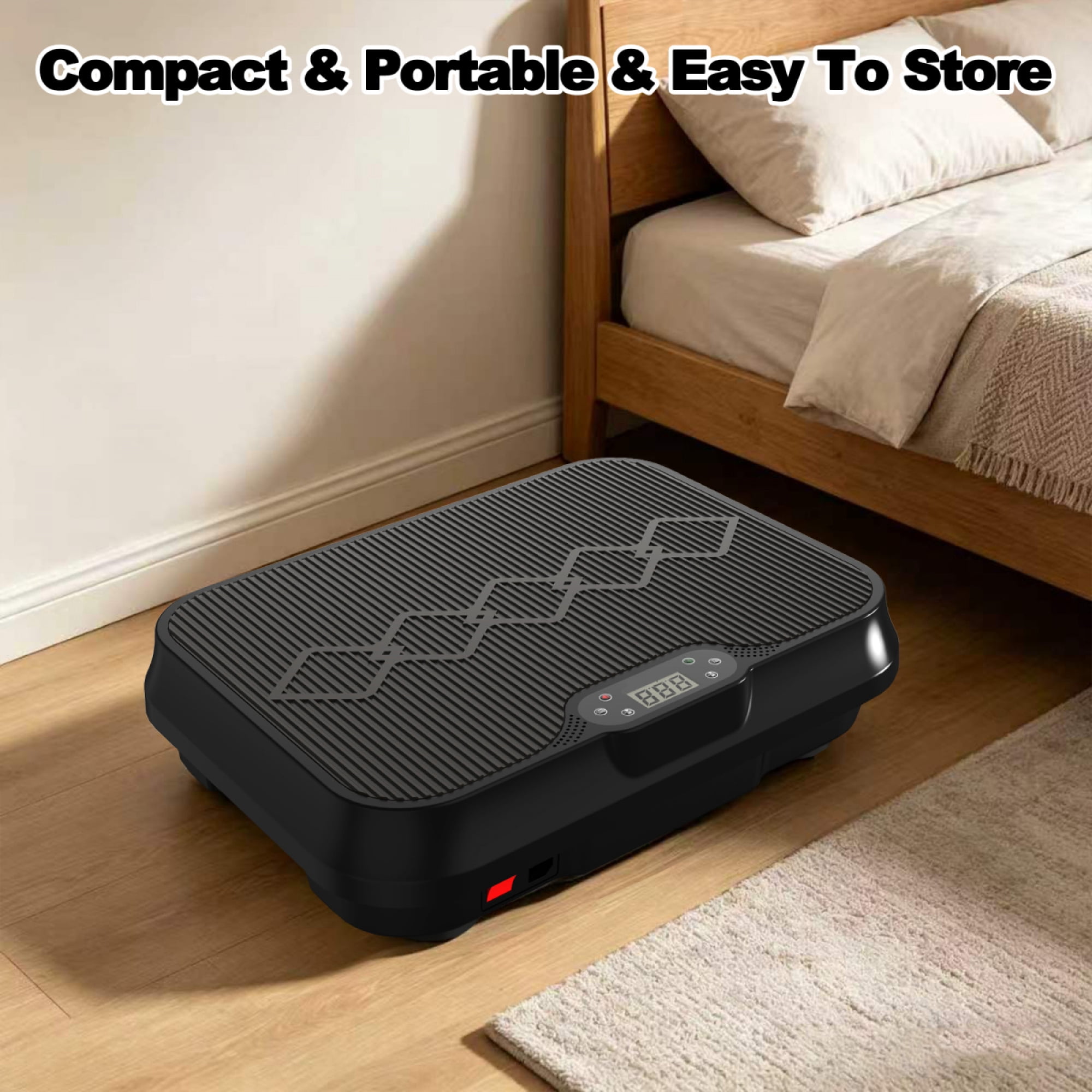 Vibration Plate Exercise Machine with Remote & Resistance Bands,Black