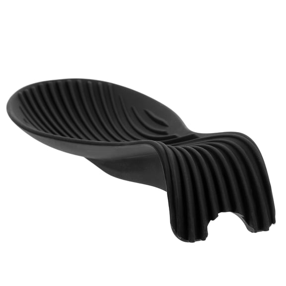 ULTNICE Silicone Spoon Rest Black 1Set 8.7X4.2X1.6In