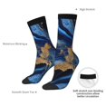 thumbnail image 6 of Honeii Navy Blue Marble Print Adult Socks,Crew Socks,Casual Calf Socks,Daily Wear Socks for Men & Women, Perfect for Sports, Casual and Everyday Use, 6 of 6