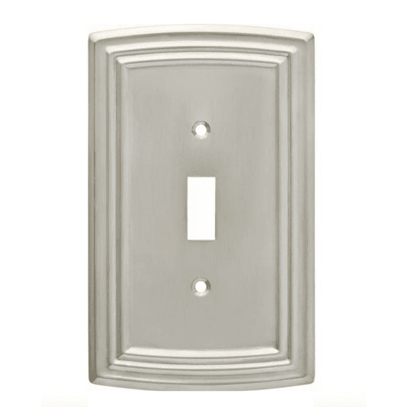 Hampton Bay W36396-SNE Classical Emery Single Switch Satin Nickel Cover Plate