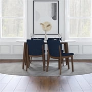 Kyro Modern Solid Wood Walnut Dining Room & Kitchen Table Set for 4