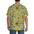 thumbnail image 3 of Gukieu Sage Green With Sunflowers Print Men's Short-sleeved Shirts, Button-down Pocket Shirts, T-shirts, Beach Vacation Travel Summer Clothing-Medium, 3 of 5