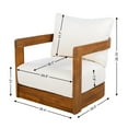 thumbnail image 4 of Premium Acacia Wood Outdoor Club Chair, Curved Tub Design, Water-Resistant Cushions, All-Weather Slat Construction, 4 of 17