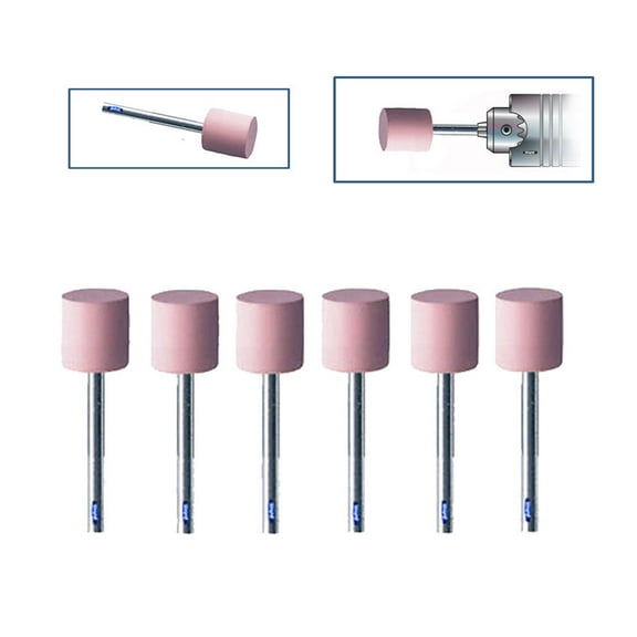 Mounted Silicone Pink Cylinders Extra Fine Grit PK 6 Jewelry Flexshaft Rotary