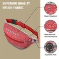 thumbnail image 5 of Fanny Pack Red Christmas Striped Pattern Waist Pack Bag,Running Cross Bag,Waterproof Large Fanny Packs for Women Men for Travel Running Hiking Cycling, 5 of 6