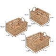 thumbnail image 7 of happimess Quinn Bohemian Cottage Woven Hyacinth Rectangular Storage Baskets with Handles, Natural (Set of 3), BSK2010A-3SET, 7 of 7