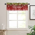 thumbnail image 7 of Merry Christmas Kitchen Curtains and Valances Set, Colored Ball Winter Snowflake Pine Branch Red Rod Pocket Window Valance Window Curtain Panels for Living Room Bedroom Laundry, 27.5x36in, 3 Pieces, 7 of 7