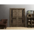 thumbnail image 3 of Sliding Closet Bypass Doors 36 x 84 inches | Veregio 7588 Cognac Oak with Black Glass | Sturdy Rails Moldings Trims Hardware Set | Wood Solid Bedroom Wardrobe Doors, 3 of 5