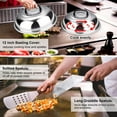 thumbnail image 3 of 130 Pcs Griddle Accessories Set with Long/Short Spatulas Scraper & Basting Cover, Stainless Steel Grill Cooking Kit for Teppanyaki Camping - Griddle Accessories Kit for Men Women, 3 of 6