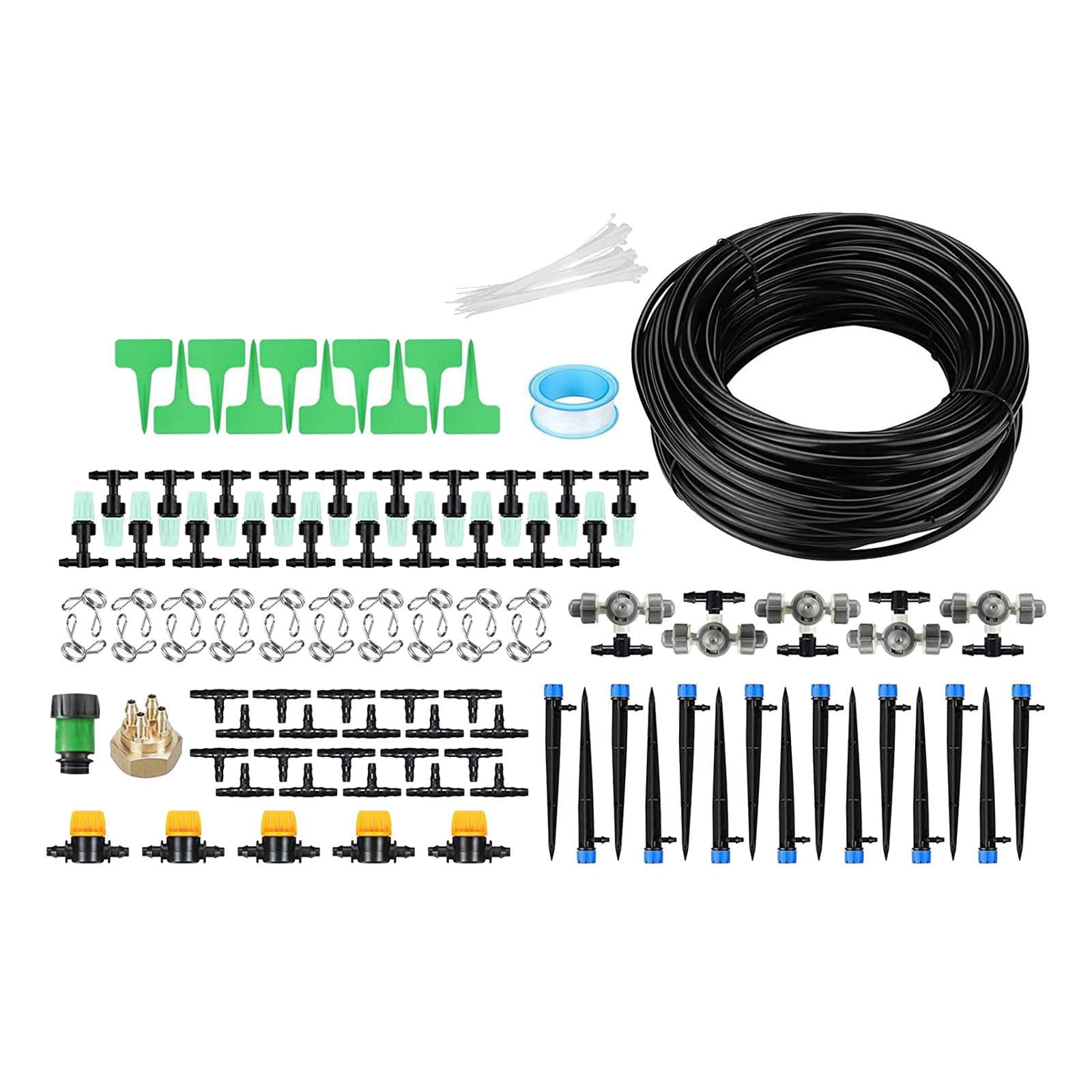 oshhnii Drip Irrigation Set Outdoor Threaded with Barb Garden Irrigation Tubing Hose 40m