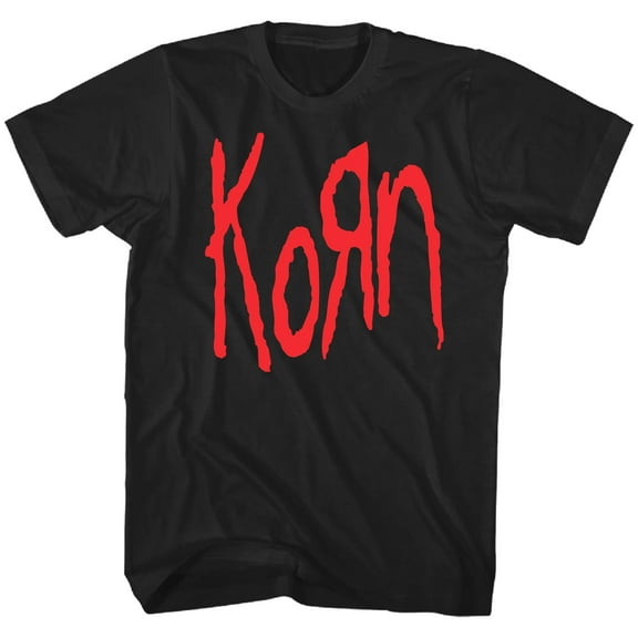 Korn Men's Red Logo T-Shirt Black 2X-Large | Officially Licensed Merchandise