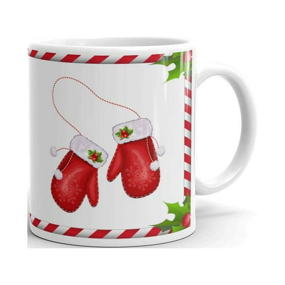 Christmas Winter Mittens Gloves Coffee Tea Ceramic Mug Office Work Cup Gift 11 Oz