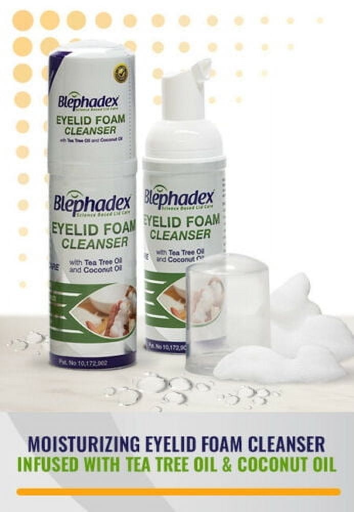 Blephadex Eyelid Foam Cleanser Dry Eye Relief Tea Tree Coconut Oil 50ml