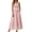 Pink, variant on Women Summer 2 Piece Outfit Gingham Square Neck Smocked Sleeveless Cami Top And Tiered Long Skirt Plaid Casual Matching Set with Pockets