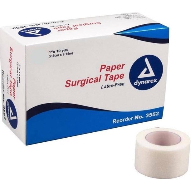 Dynarex Paper Surgical Tape, Hypoallergenic Adhesive Tape Latex Free, 1