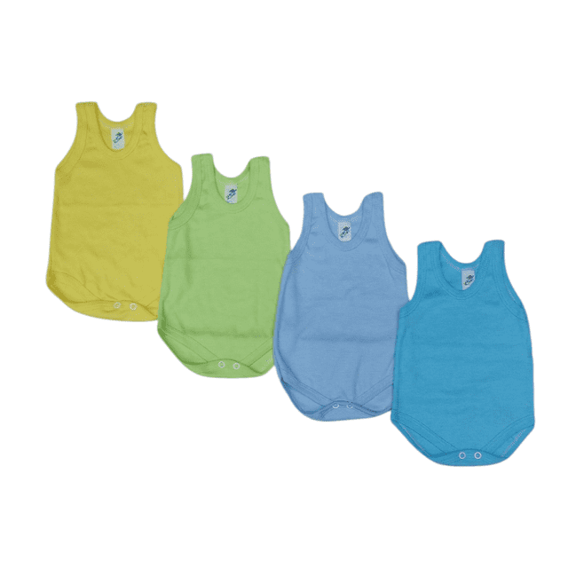 Paquete con 4 Pañaleros Camiseta Extra Suaves para Bebé combinación de colores pastel, Baby Planet México, Talla 12 Meses, 100% Algodón.