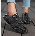thumbnail image 2 of Women's and Men's Sequin Sneakers - Sparkly Low Top Lace-Up Fashion Shoes for Concert & Casual Wear, 2 of 14
