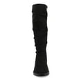 thumbnail image 4 of YDN Women's Chunky Low Heel Lace Up Knee High Boots Side Zipper Round Closed Toe Flat Long Booties Daily Walking Casual Shoes Size 9 Black, 4 of 5