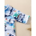 thumbnail image 4 of Toddler Baby Boy One Piece Swimsuit Infant Short Sleeve Zipper Bathing Suit Rash Guard Swimwear Beachwear Sunsuit, 4 of 7