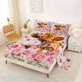 thumbnail image 2 of jejeloiu Farm Highland Cow Full Size Sheets Kids,Girly Pink Rose Wood Print Bed Sheets,4pcs, 2 of 6