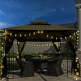 thumbnail image 2 of Unique Choice 10 x 10 Ft Outdoor Patio Gazebo with Ventilated Double Roof and Mosquito Net,Color Brown, 2 of 7