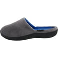 thumbnail image 2 of Norty Mens Slippers - Memory Foam Mule and Clog Slippers - Faux Suede, Microfiber or Flannel 40823-Large Grey/Blue, 2 of 7