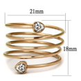 thumbnail image 2 of IP Rose Gold(Ion Plating) Stainless Steel Ring with AAA Grade CZ in Clear for Women Clear Stone Color Style TK2836 Size 5, 2 of 4